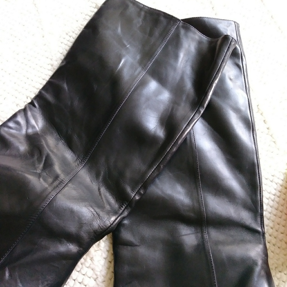 Loeffler Randall Black Leather Tall Boots - Picture 5 of 8